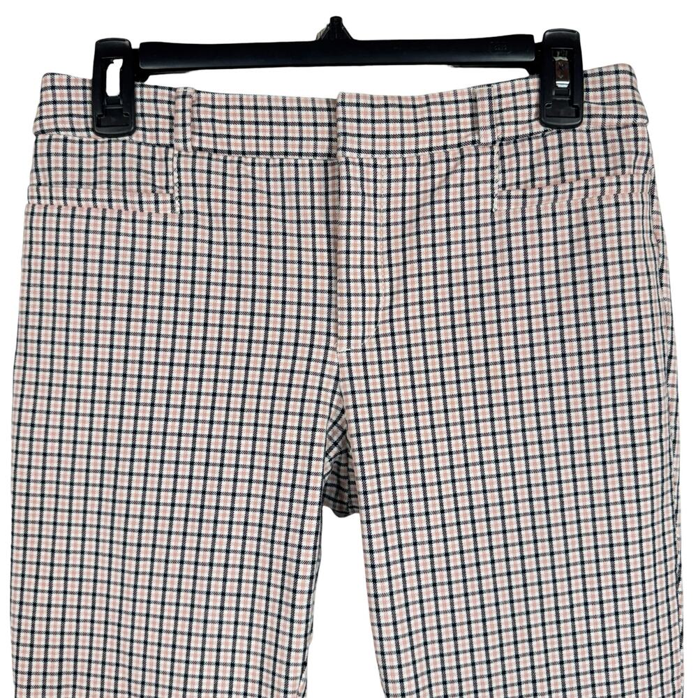 Banana Republic SZ 4 Sloan Dress Pants Mid-Rise Plaid Pockets Stretch Zip-Fly - Picture 2 of 9
